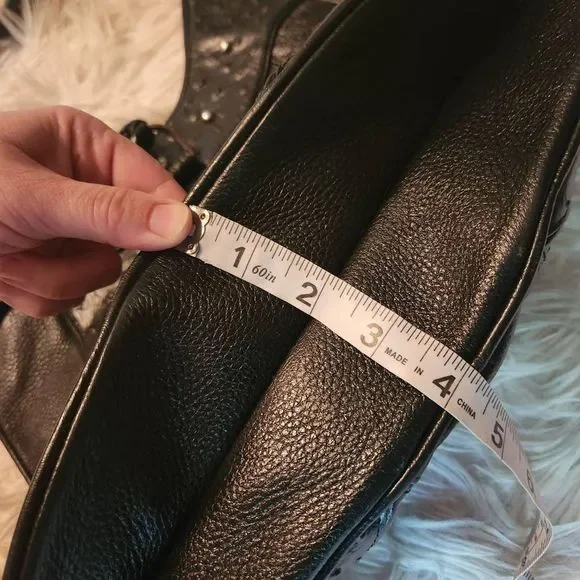 New Isabella Adams Black Leather Purse Handbag - Picture 6 of 13